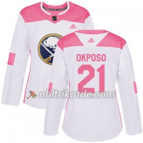Buffalo Sabres Trikot Kyle Okposo 21 Adidas 2017-2018 Weiß Pink Fashion Authentic - Dame